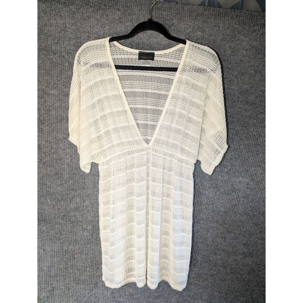 Jordan Taylor XL White Crochet Swim Cover Up Beach Cardigan